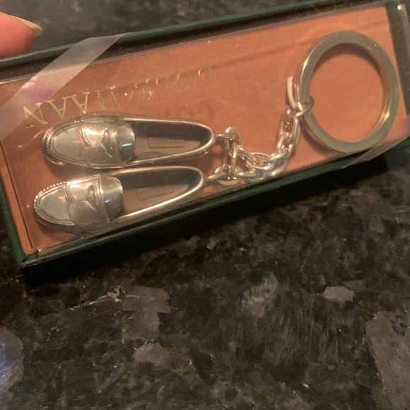NWT VTG Brand New Cole and Haan Silver Keychain Pair of Penny Loafer Sho…